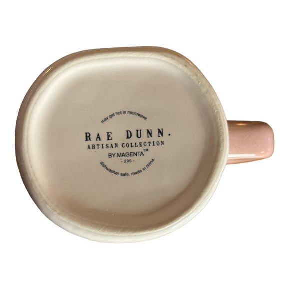 RARE Rae Dunn by Magenta Mushrooms Pink Peach Mug HTF And NWT - Picture 5 of 5